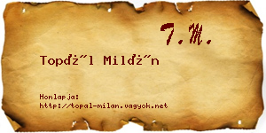 Topál Milán névjegykártya